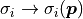 \sigma_i \rightarrow \sigma_i(\bm{p})