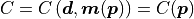 C = C\left(\bm{d}, \bm{m}(\bm{p})\right) =  C(\bm{p})